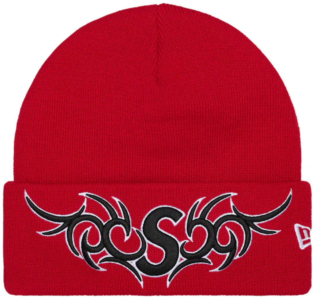 Gorro de Lana Supreme X New Era Tribal S Logo Red