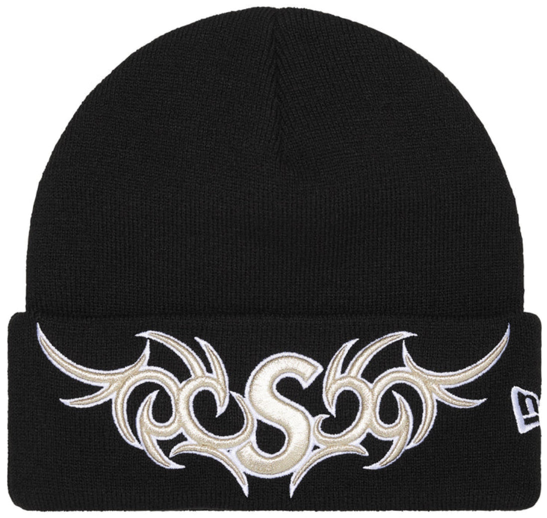 Gorro de Lana Supreme X New Era Tribal S Logo Black