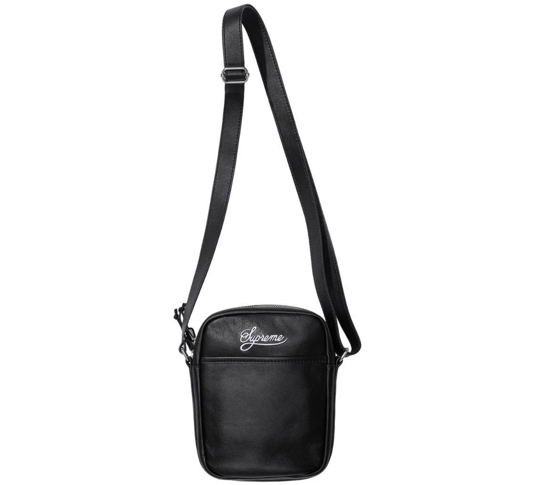 Supreme X Nike Leather Shoulder Bag Black