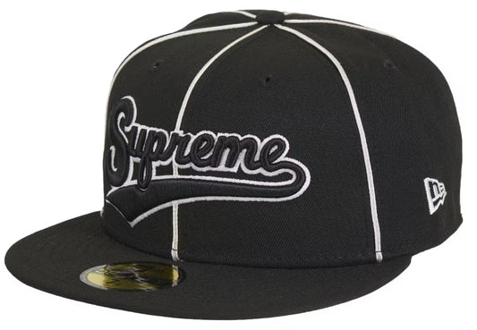 Gorro Supreme x New Era Piping Script Logo Black