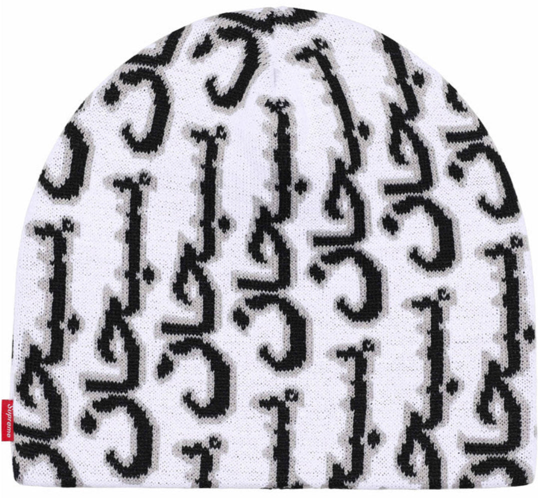 Gorro De Lana Supreme Arabic Jacquard White