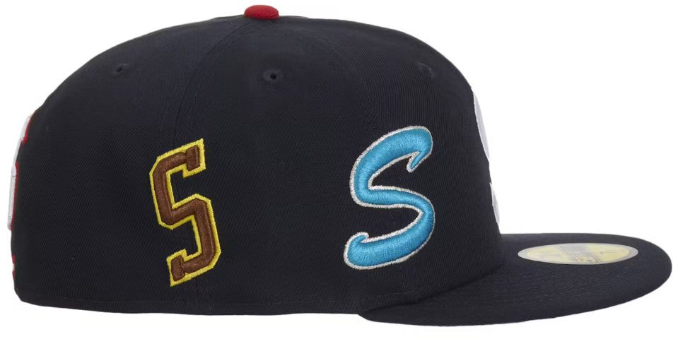 Gorro Supreme x New Era Multi S Logo 59Fifty Fitted Navy