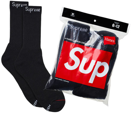 Par de medias Supreme Hanes Black