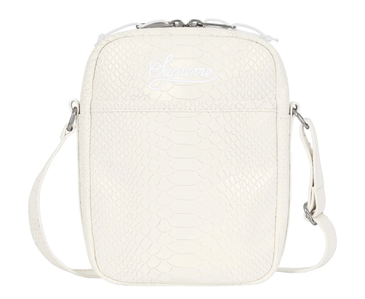 Supreme X Nike Leather Shoulder Bag White
