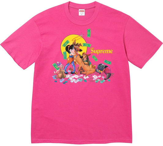Camiseta Supreme All Dogs Go To Heaven Pink