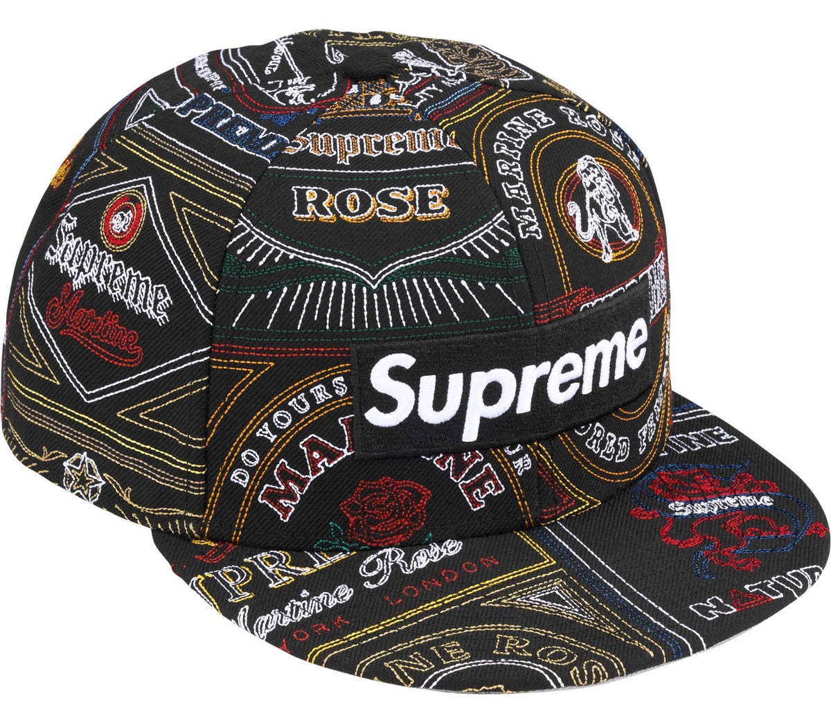 Gorro Supreme X Martine Rose X New Era Patchwork Labels Box Logo