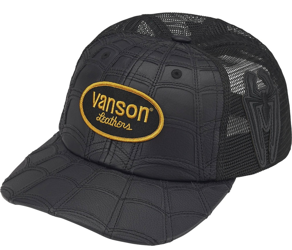 Gorro Supreme x Vanson Leathers x Spider-Man Mesh Back 6-Panel Black
