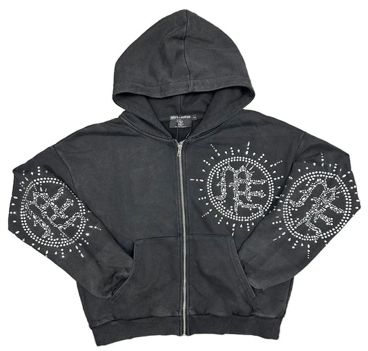 Campera Mixed Emotions ‘Eclipse’ Grey Acid Wash Rhinestone