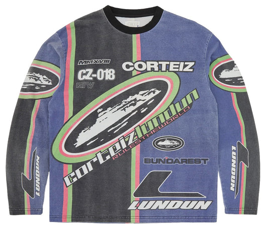 Camiseta Manga Larga Corteiz Supercross Cotton Blue