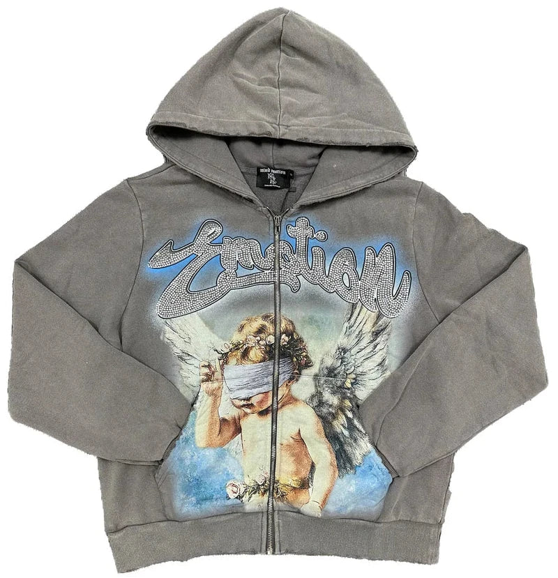Campera Mixed Emotions Grey Rhinestone