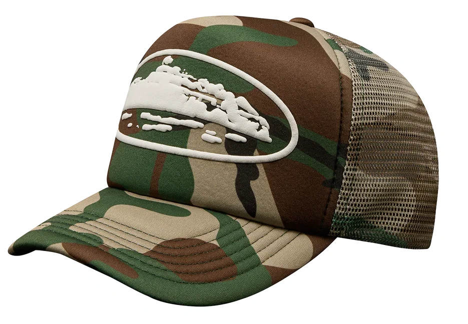 Gorro Corteiz Puff Print Trucker Woodland Camo