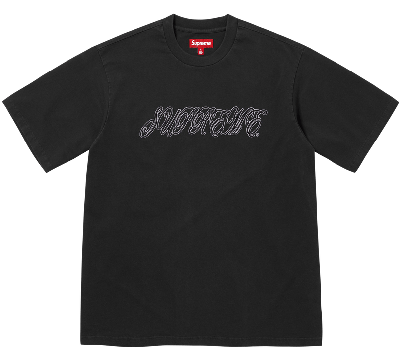 Camiseta Supreme Raised Script S/S Top Black