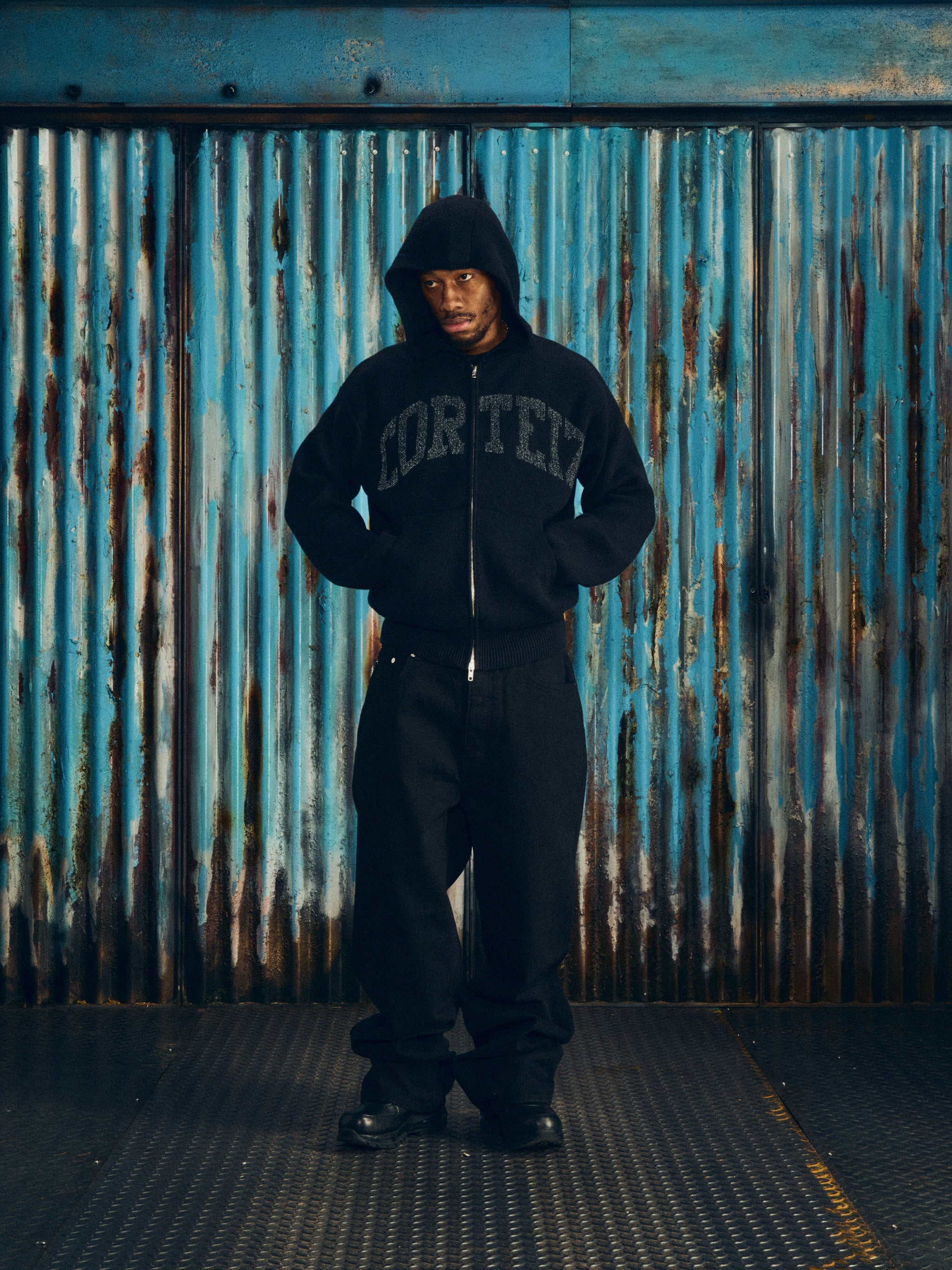 Campera Corteiz 3M College Knit Black