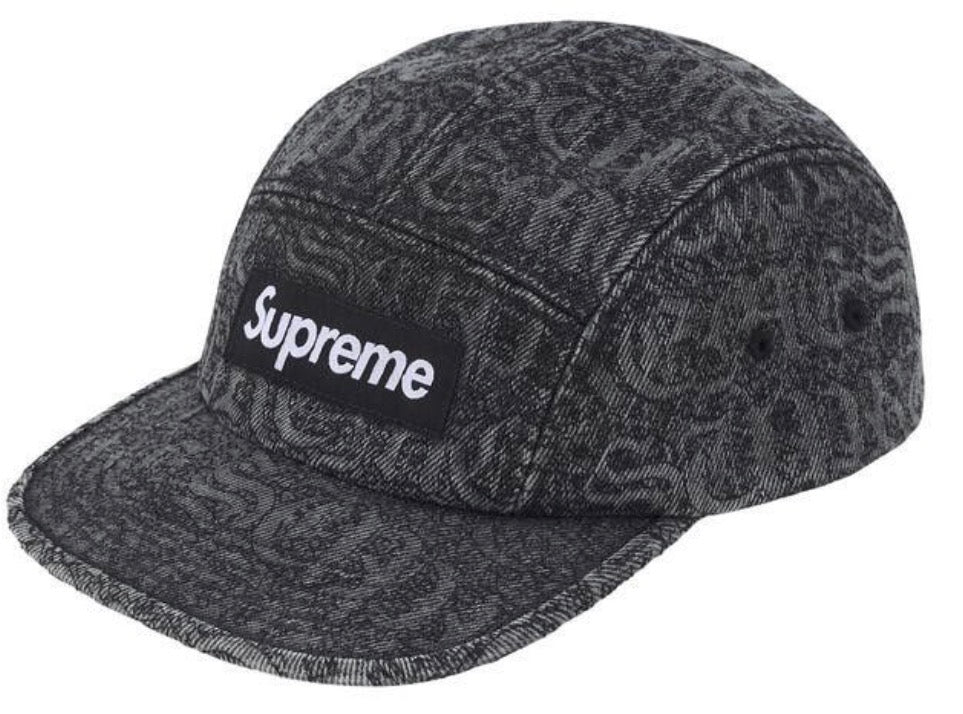 Gorro Supreme Stitched Old English Denim Camp Black