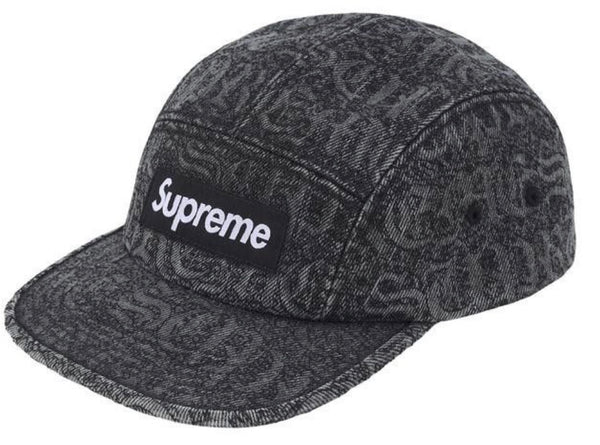 Gorro Supreme Stitched Old English Denim Camp Black