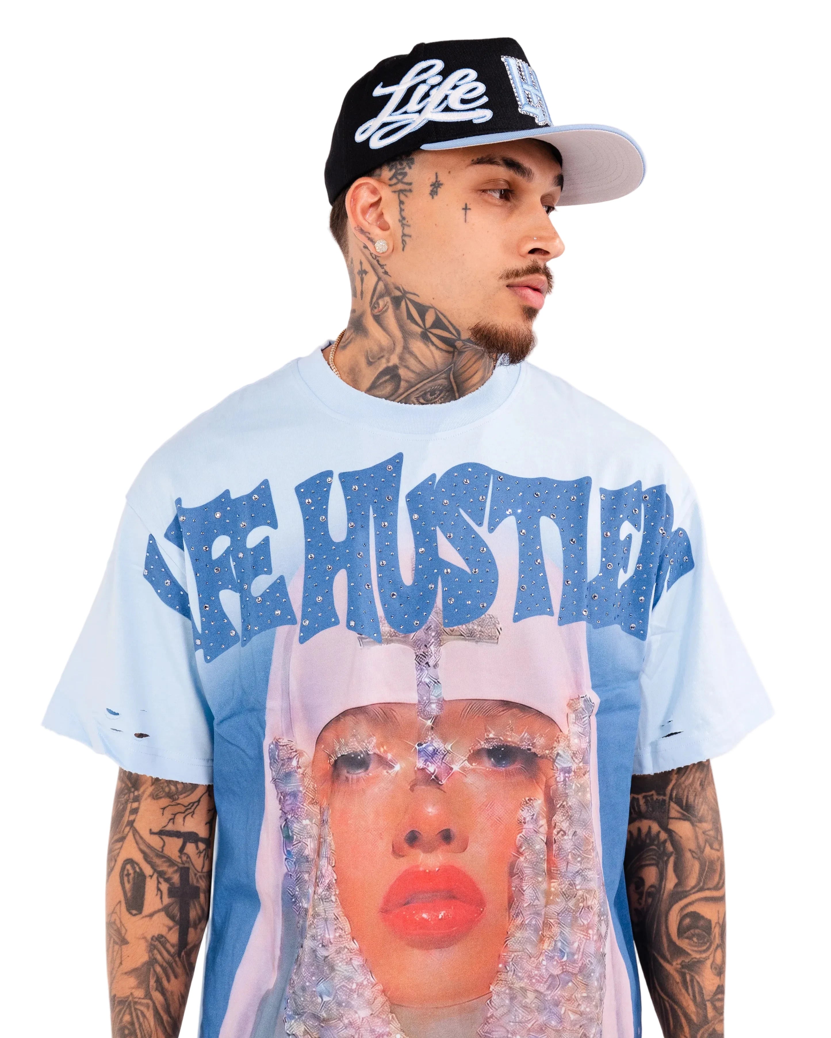 Camiseta Life Hustler Crystal Tears Blue