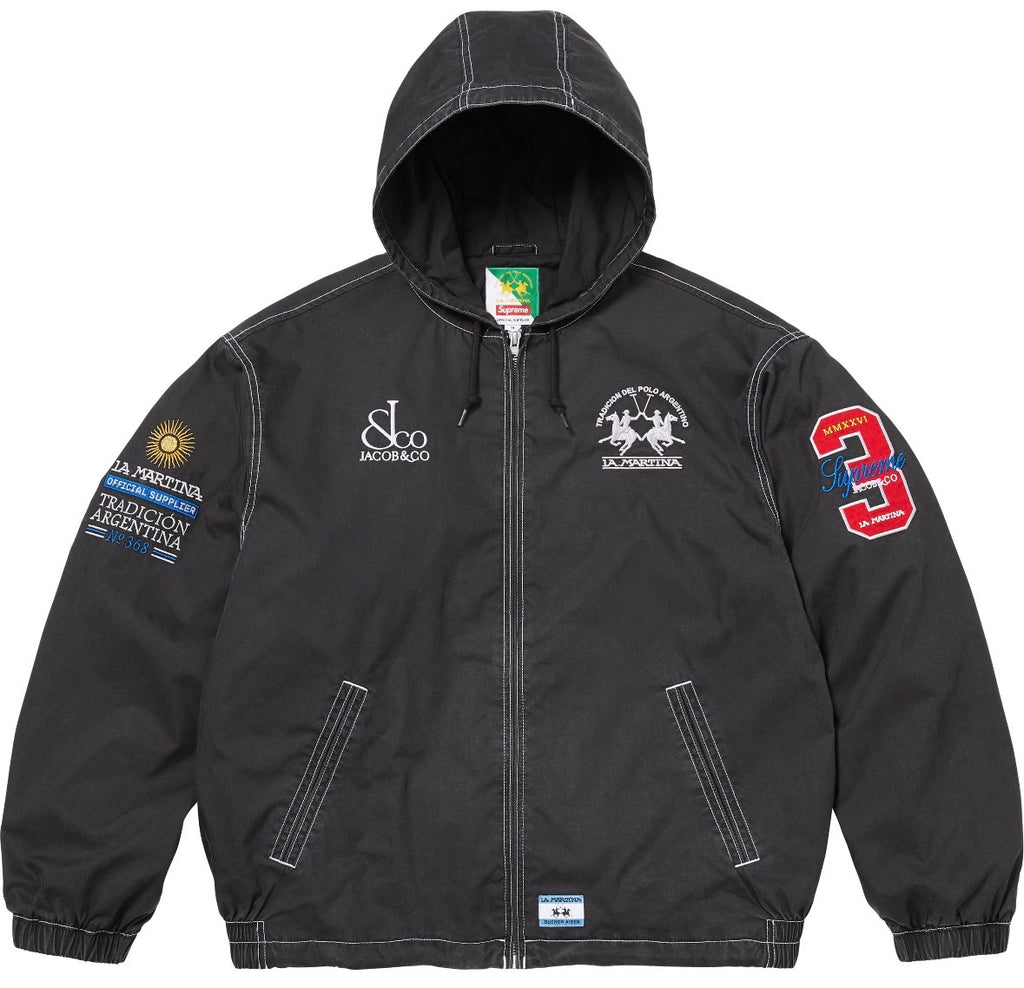 Campera Supreme x La Martina x Jacob & Co Lightweight Hooded Jacket Black