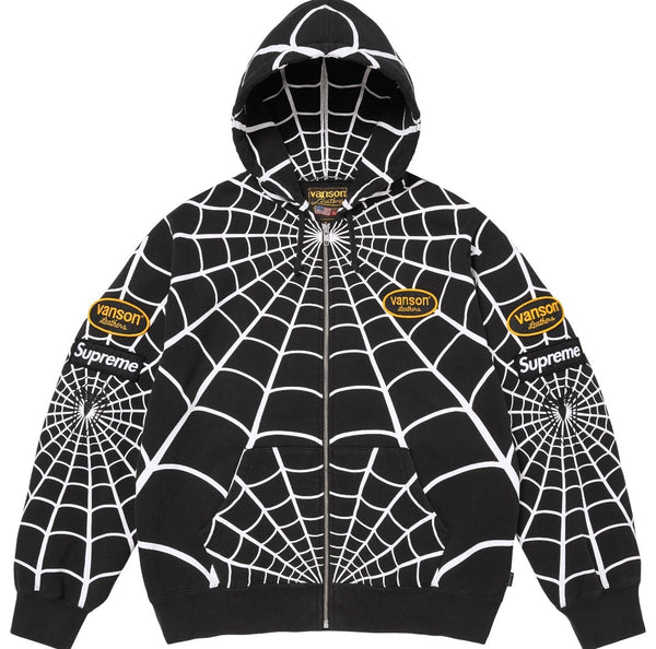 Campera Supreme x Vanson Leathers x  Spider Man Black
