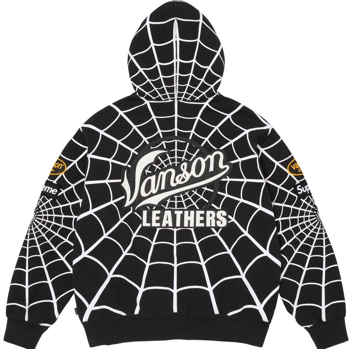 Campera Supreme x Vanson Leathers x  Spider Man Black