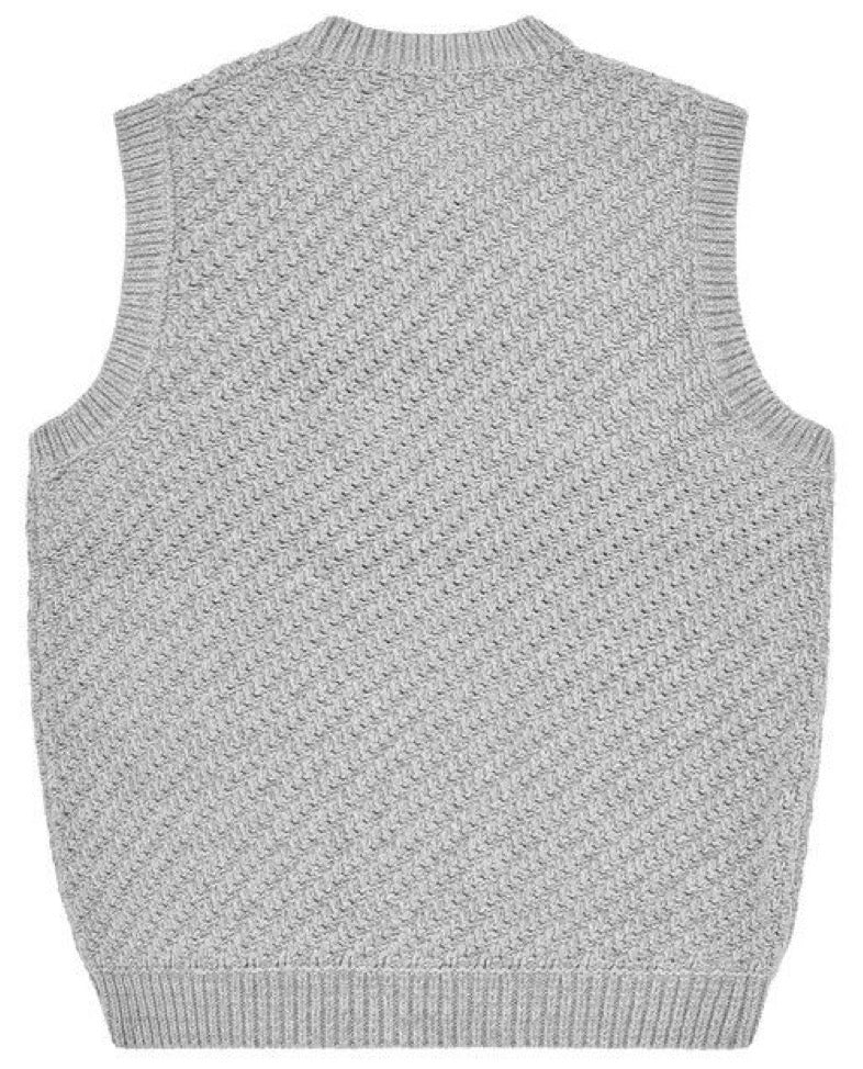 Chaleco Corteiz Hand Embroidered Knit Grey