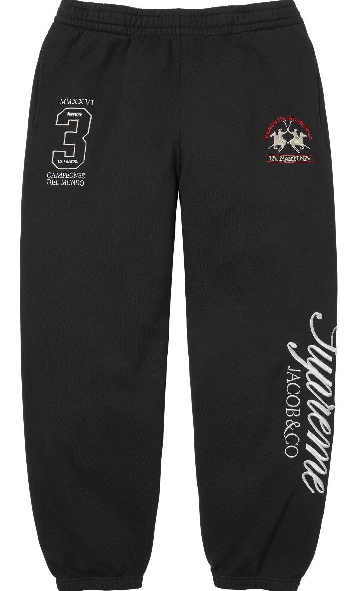 Pantalon Supreme x La Martina x Jacob & Co Black