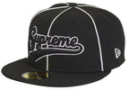 Gorro Supreme x New Era Piping Script Logo Black
