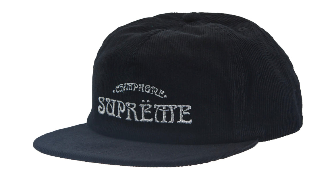 Gorro Supreme Champagne Corduroy 5-Panel Black