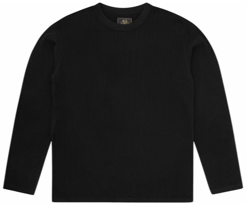 Camiseta Manga Larga Corteiz Worldwide Waffle Thermal Black