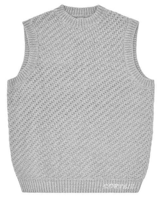 Chaleco Corteiz Hand Embroidered Knit Grey