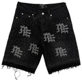 Short Mixed Emotions Black “ME” Rhinestone Denim