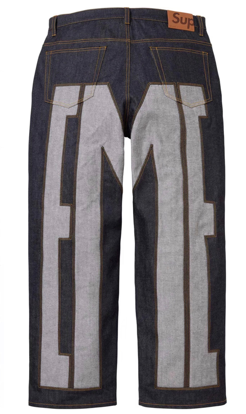 Pantalon Supreme Inset Spellout Baggy Jean Rigid Indigo