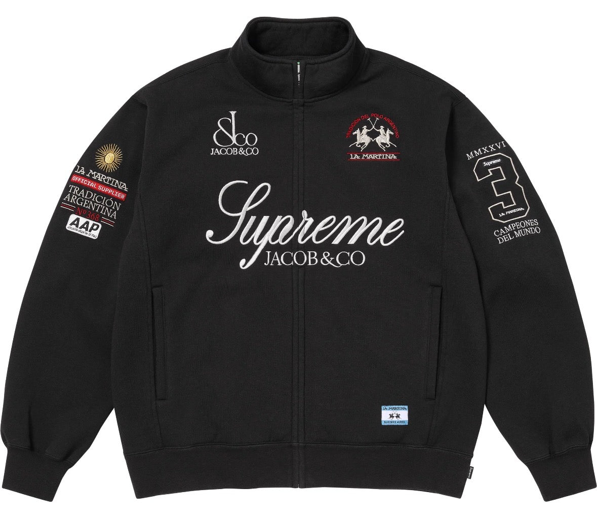 Buzo Supreme x La Martina x Jacob & Co Black