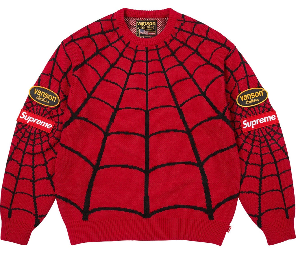Buzo Supreme x Vanson Leathers x Spider Man Red