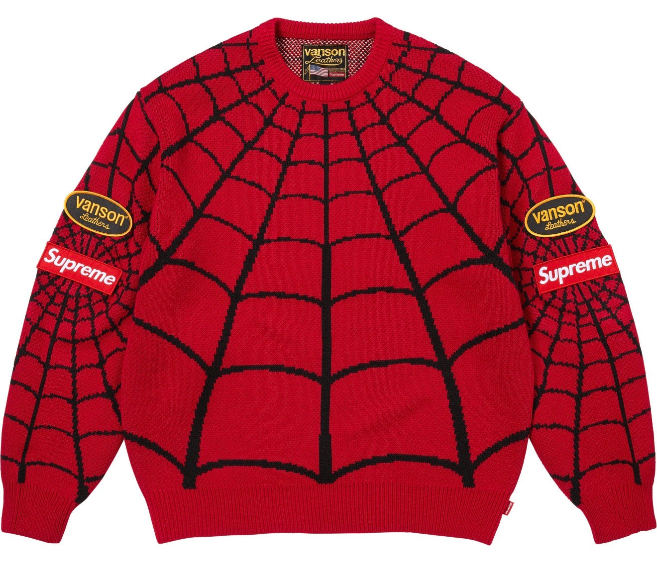Buzo Supreme x Vanson Leathers x Spider Man Red