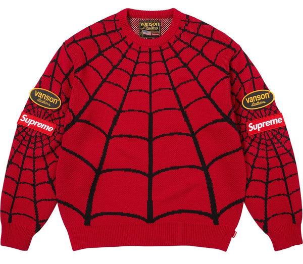 Buzo Supreme x Vanson Leathers x Spider Man Red