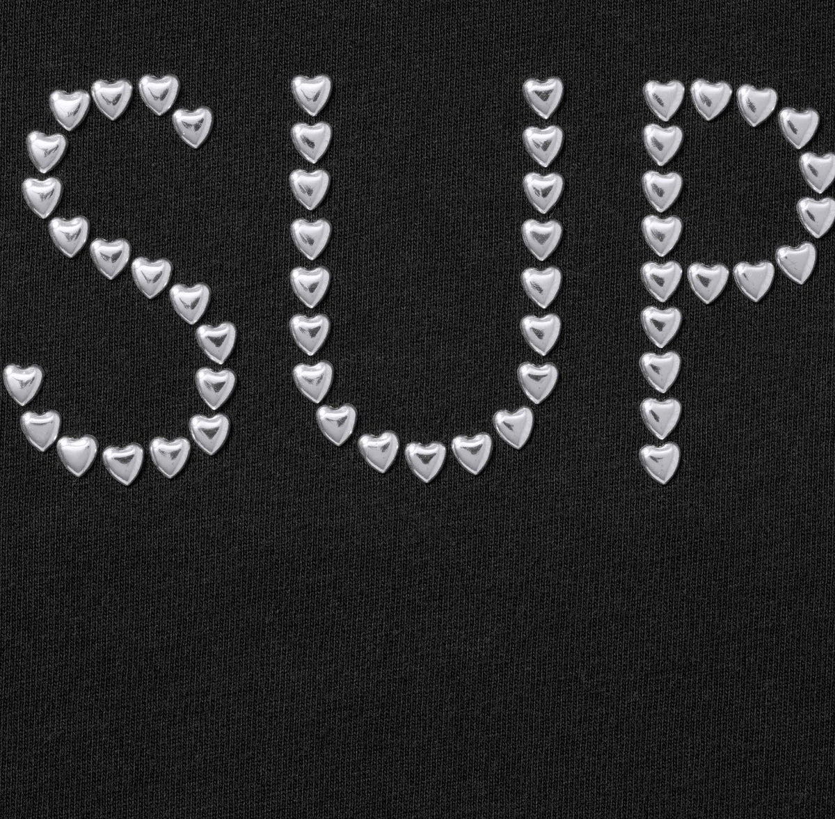 Camiseta Supreme Hearts Studded S/S Top Black