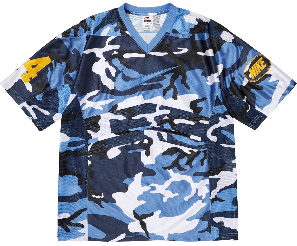 Jersey Supreme x Nike Football Blue Camo