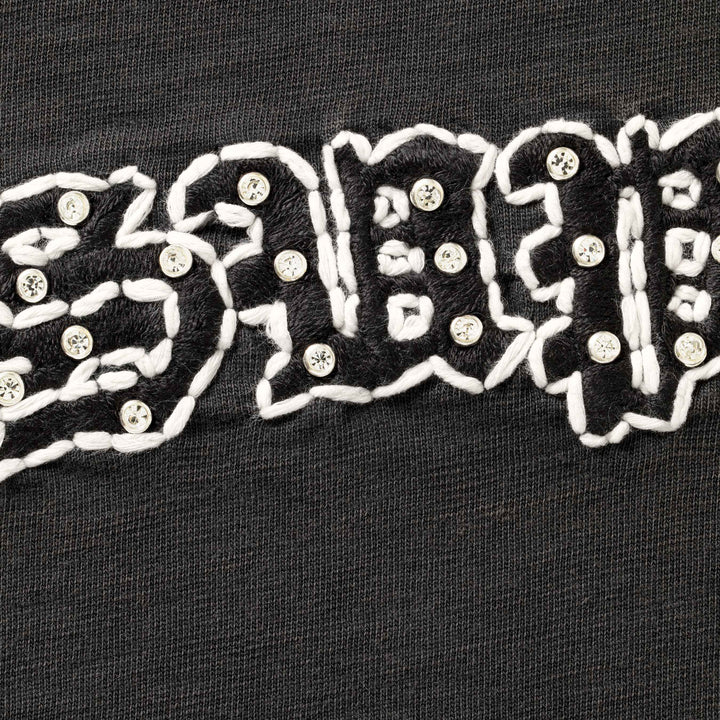 Camiseta Supreme Rhinestone Raglan S/S Top Black