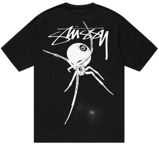 Camiseta Stussy Arachnid Pigment Dyed Black