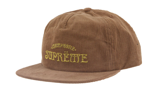 Gorro Supreme Champagne Corduroy 5-Panel Brown