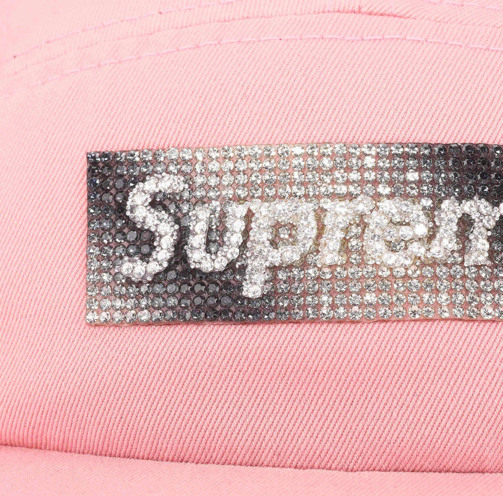 Gorro Supreme Rhinestone Label Pink