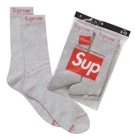 Par de medias Supreme Hanes Grey