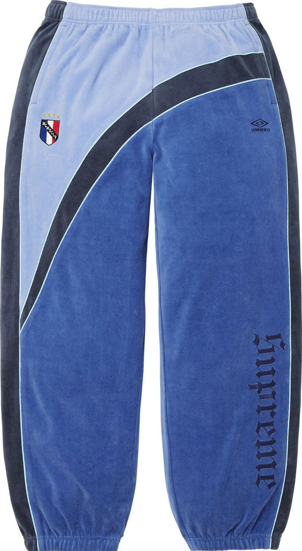 Pantalon Supreme x Umbro Velour Track Blue