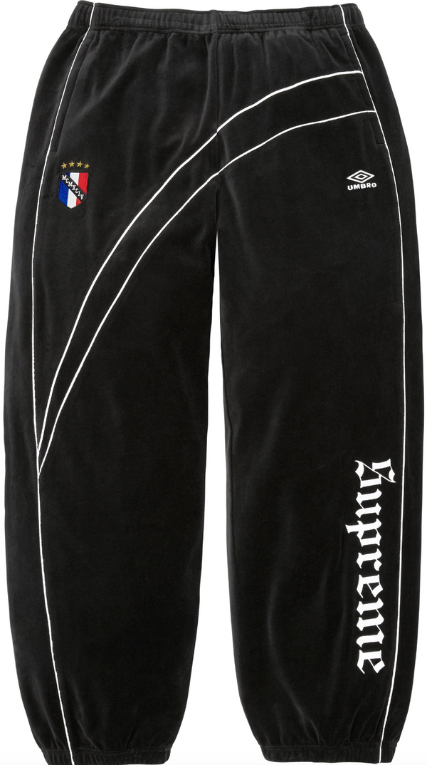 Pantalon Supreme x Umbro Velour Track Black