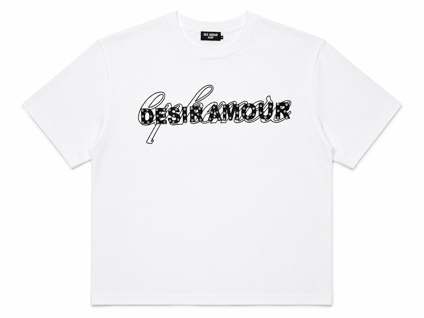 Camiseta Desir Amour Rhinestone Logo White
