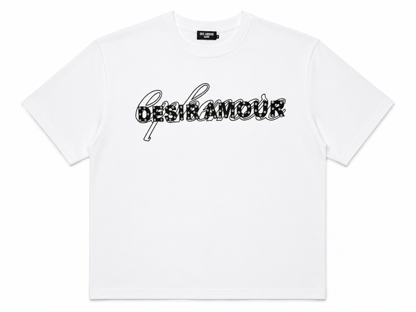 Camiseta Desir Amour Rhinestone Logo White