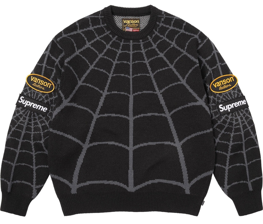 Buzo Supreme x Vanson Leathers x  Spider Man Black