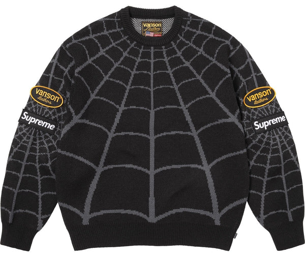 Buzo Supreme x Vanson Leathers x  Spider Man Black