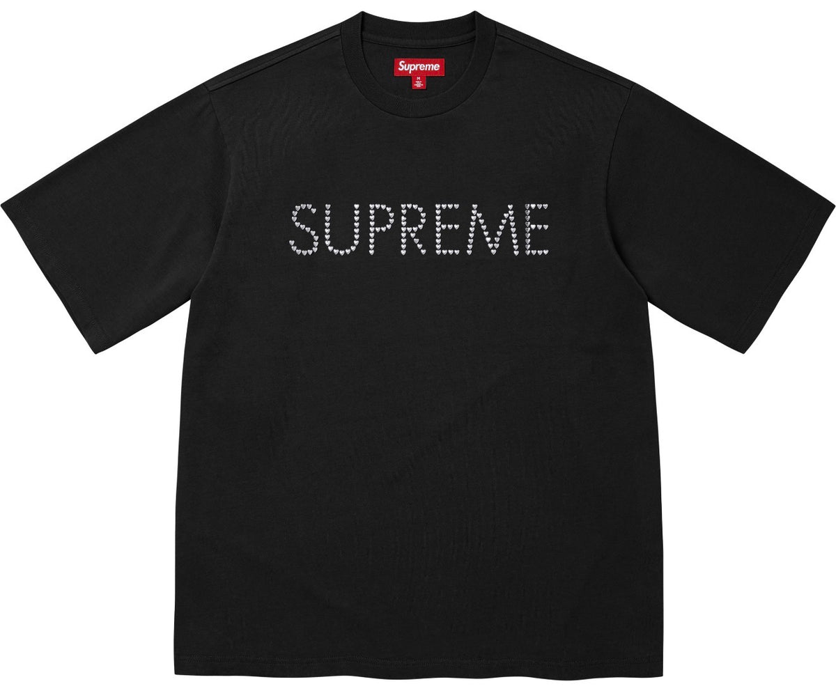Camiseta Supreme Hearts Studded S/S Top Black