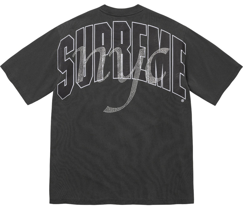 Camiseta Supreme Rhinestone Script S/S Top Black